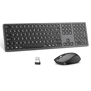 Jelly-Comb-Wireless-USB-Keyboard-and-Mouse-Combo-24G-Wireless-Rechargeable-Keyboard-and-Mice-Qwerty-UK-Layout-with-USB-Receiver-for-PC-Laptop-Computer-with-Windows-System-Space-Gray Jelly Comb Wireless USB Keyboard and Mouse Combo, 2.4G Wireless Rechargeable Keyboard and Mice Qwerty UK Layout with USB…