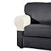 SyMax Spandex Armrest Stretch Fabric Anti-Slip Recliner Arm Covers Furniture Protector Set of 2(Beige)