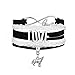 Hand Woven Multilayer Leather Rope Bracelet Infinity Love Wolf Charm Handmade Jewelry Christmas Gifts (White)
