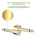 OTraki Z Type Guitar Pedal Connector 4 Pack TS Copper Male Connector Pedal to Pedal Guitar Pedal Coupler, 6.3mm 1/4 Inch Flat Patch for Effect Pedalboard Space Saving, Gold