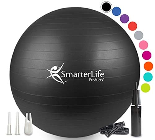 SmarterLife Workout Exercise Ball for Fitness, Yoga, Balance