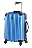 Lucas Outlander Carry On Hard Case 20 inch Expandable Rolling Suitcase With Spinner Wheels (20in, Blue)