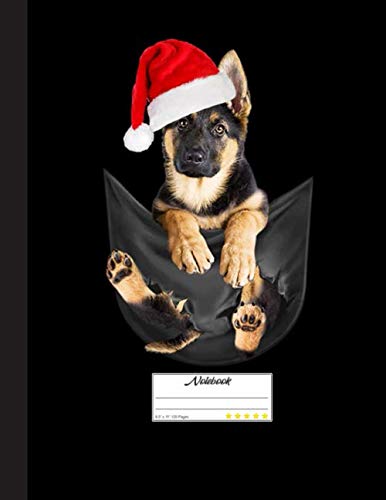 Cute German Shepherd Puppy In Pocket Notebook: Blank Lined Journal for German Shepherd, Dog Lovers, Dog Mom, Dog Dad and Pet Owners | 8.5x11 with College Ruled Pages