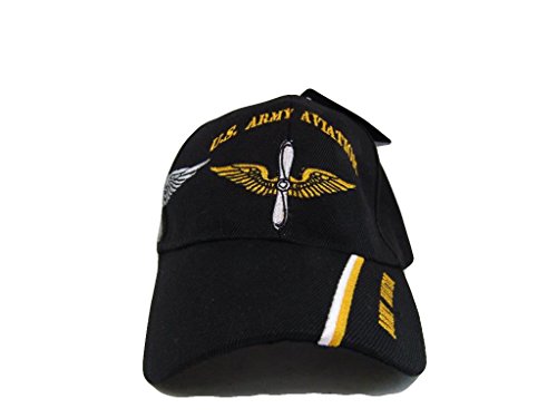 U.S. Army Aviation Division Shadow Black Embroidered Cap Hat