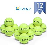 KEVENZ 12-Pack Advanced All Court Standard Pressure Practice Tennis Balls, Highly Elasticity, More Durable, Good for Beginner Training Ball