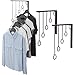 MyGift 3 Pack Wall Mounted Brown Metal Garment Rack with 5 Hanging Rings, Wall Hanger for Clothes, Coat Hanger for Entryway, Mudroom, Bedroom, Walk-in Closet and Retail Clothing Organizer