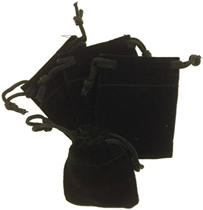 HLDIY 20Pcs 8*10cm Black Velvet Drawstring Pouch Jewelry Christmas Bags