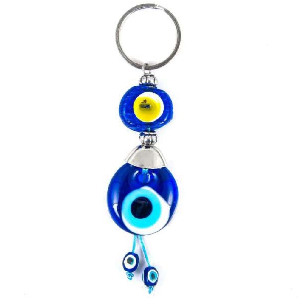 Jeannieparnell 563-3cm Glass Lucky Evil Eye Nazar Boncuk Amulet Charm Keyring Bag Hanger Protection & Good Luck