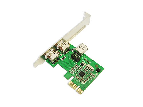 JXSZ PCI-Express to 2+1ports 6Pin IEEE 1394A Firewire 400Mbps DV Video Capture Card with Header+6P-4P Cable