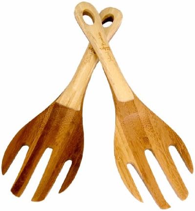 Island Bamboo SC9 9-Inch Claw Salad and Pasta Servers