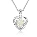 Lam Sence Sterling Silver 7mm Heart Shape White Created Opal Pendant Necklace