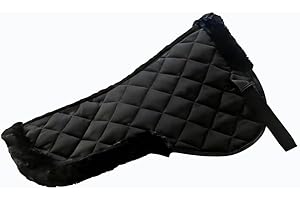 DayoVortex Breathable Black Horse Saddle pad - Shock-Absorbing Horse Half pad for English Saddle, Quilted for Comfort & Stabi