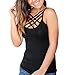 KMG Kimloog Women Camisole Sleeveless Crisscross Tank Tops Bandage Vest Blue L