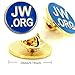 PHAETON 20PCS Round Blue Lapel Pin - JW.org Neck Tie Hat Tack Clip Women or Men Suits-Gold Round Jehovah Witness Lapel Pin