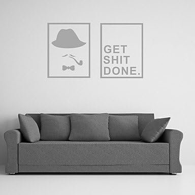 DIY Wall Stickers Wall Decals GET SHIT DONE PVC Wall Stickers 4030cmX2,Gray