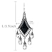 She Lian Vintage Silver Tone Rhinestone Jewelry Big Dangle Chandelier Earrings for Women (Black)