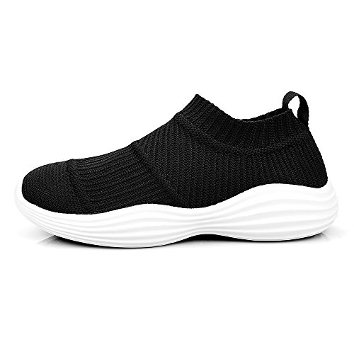 Kimzon Boys Sneakers Outdoor Ultra Lightweight Unisex Casual Athletic Breathable Running Walking Shoes for Kids 4.5 Big Kid Black902
