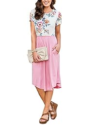 Annystore - Vestido de mujer con bolsillos, sin mangas, sin botones, informal, suelto, con camiseta, vestido corto