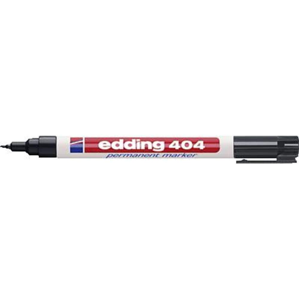 edding 404 permanent marker - black - 1 pen - fine round tip 0.75 mm - waterproof, quick-drying, smear-proof pens - for cardboard, plastic, wood, metal, glass and fabric