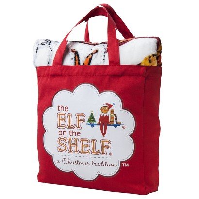 Christmas Canvas Tote & Throw - Elf on a Shelf