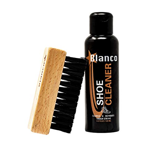 Blanco White Shoe Cleaner Sneakers Kit with Brush for all Shoes, Suede Fabric Sneaker Cleaner Kit and Powerful (ALL NATURAL) Foaming Detergent
