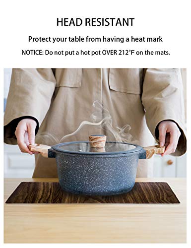 Alpiriral Dining Placemats Set of 4 Heat Resistant Placemats Easy to Wipe Off Scrub Vinyl Placemats Washable Table Mats Protect A Table from Messes & with A Nice Looking in Brown