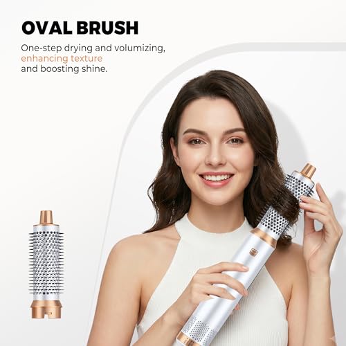 OKWRAP Hair Styler 5 in 1 Air Styler, 1000 W Hot Air Brush, Combines the Functions of Hairdryer, Automatic Curling and Hairdryer Brush, Contains High Concentration Negative Ions