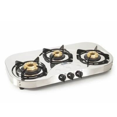 Glen LPG Stainless Steel Gas Stove 3 Burner with High Flame Burners(Silver)