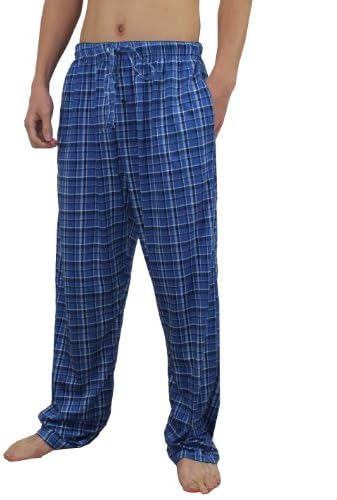 Hanes Mens Cotton Plaid Sleepwear / Pajama Pants 2X-Large Blue