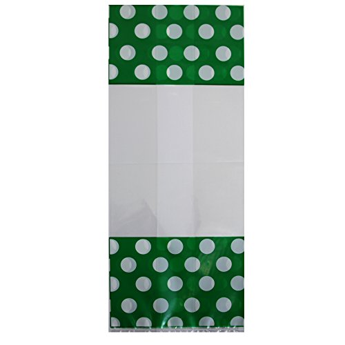 UPC 820646102360, Gift Expressions Beautiful Polka Dot and Striped Party Plastic Favour and Giveaway Bag, Pack of 24 (Large, Polka Dot Green)