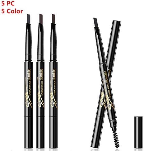 Waterproof Eyebrows Pencil.Long Lasting Eyebrows Pencil.Hypoallergenic.Makeup Brushes Pen.Eyeshadow.tattoo.Liner.Double Sided Eyebrows Pencil with Brush dark brow black gray (eyebrow)