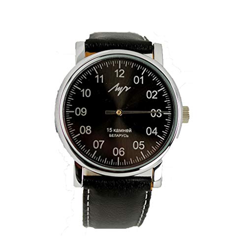 Unique Authentic Russian Black Face Wind up Watch Luch with ONE Hand