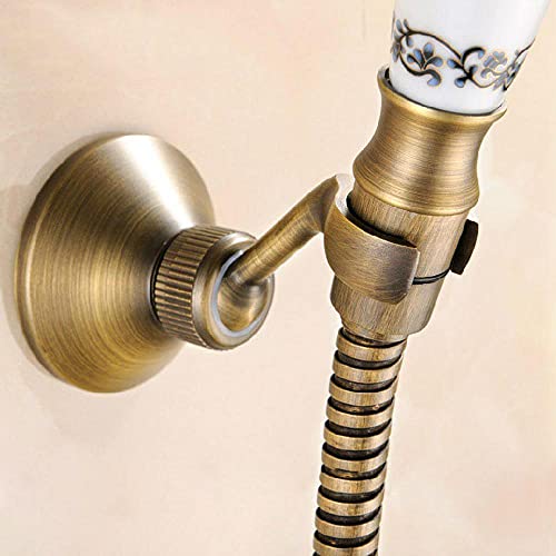 HomeLava Bathtub Faucet with Shower, Retro Brass Single Lever Wall Mounted Shower Mixer Tap Single Lever Bathroom Mixer Tap Brass Wall Mounted