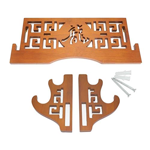 FOXSMZZ Bamboo Sword Holder Wall Mount Katana Stand Japanese Samurai Sword Display Rack Hanger 2-Tier