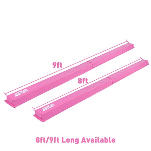 Gymnastics Beam for Kids, 9' Folding Floor Balance Beam for Home Practice, Pink - Thumbnail 7