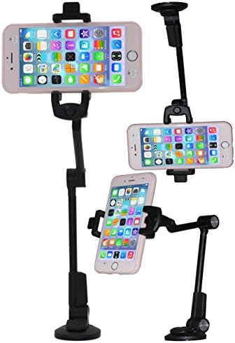 Universal SmartPhone Holder Mount Stand for Desk Top with Cradle for Car Windshield and Dashboard Adjustable Mobile Dash Suction Swivel Rotating Iphone Android Car GPS Wireless Accessory