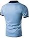 Whatlees Mens Hipster Casual Slim Fit Short Sleeve Contrast Collar Polo Shirts with Fake Pocket/Tops