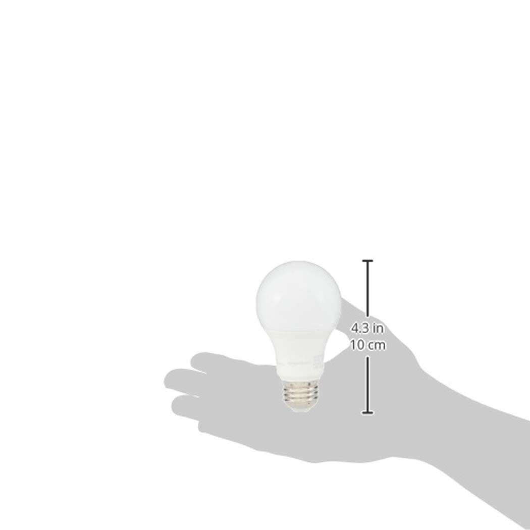 Amazon Basics A19 LED Light Bulbs, 75 Watt Equivalent, Energy Efficient 12W, E26 Standard Base, Soft White 2700K, Dimmable, 10,000 Hour Lifetime , 6-Pack