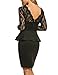 ACEVOG Women's Vintage Long Sleeve Lace Cocktail Party Dress