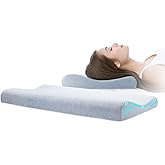 6CM Ultra Thin Contour Memory Foam Pillow, Thin Pillow for Stomach and Back Sleepers Slim, Low Profile Slim Bed Pillow for Sleeping and Neck Support with Washable Pillow Case
