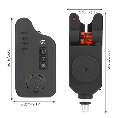 Zer one 4 + 1 Set Dishing Bissanzeiger Set, 4 Launcher + 1 Empfänger Wasserdichtes Elektronisches Karpfenangeln… – Bild 6