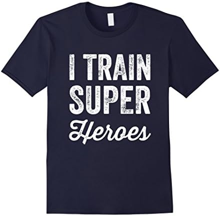 Mens I Train Superheroes T-Shirt XL Navy