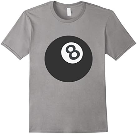 Mens 8 Ball Emoji T-Shirt Magic Eight Billiards Pool Cue Black Large Slate