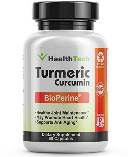 Turmeric Curcumin with BioPerine (Black Pepper Extract) - Joint Pain Relief - Natural Anti-Inflammatory and Antioxidant - 1300mg - 95% Standardized Curcuminoids - 60 Vegetarian Capsules - V-HealthTech
