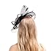 Valdler Halloween Black Costume Feather Net and Veil Fascinator Hair Clip Hat Hair Accessories Clip for Festival Party