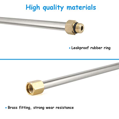 image for KeShi Pressure Washer Wand Extension,6 Pcs Stainless Steel Extension W