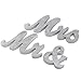 OULII MR MRS Wooden Letters Wedding Decorative Letters (Silver)