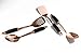 Cook With Color 4 Piece Rose Gold Stainless Steel Cooking Utensil Set with Black Silicone Handles