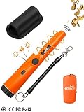 Metal Detector,Portable High Sensitivity Metal Detector 360° Scanning Unearthing Treasure Finder One-button Gold Hunter Vibration Beep LED Indicator Detector with Woven Holster & Storage Bag