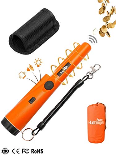 Metal Detector,Portable High Sensitivity Metal Detector 360° Scanning Unearthing Treasure Finder One-button Gold Hunter Vibration Beep LED Indicator Detector with Woven Holster & Storage Bag